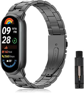 Xiaomi Smart Band 9 / 8 �����o���h �r�W�l�X�� �X�e�����X�� �T�C�Y���߉\ �����H��t�� �����x���g �ւ��x���g Xiaomi Smart Band 8 / Xiaomi Smart Band 9 �o���h �u���b�N