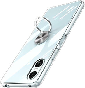 Xperia 10 VI �P�[�X �N���A �����O�t�� SO-52E / SOG14 / A402SO / XQ-ES44 �J�o�[ ���� ������� �X�}�z�P�[�X ���b�L���H �\�t�g�P�[�X �ϏՌ� �y�� ���^ �X�^���h�@�\ �ԍڃz���_�[�Ή� �g�уP�[�X �N