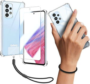 Galaxy A53 5G SC-53C SCG15 ケース クリア カバー TPU 保護ケース カバー背面 + Galaxy A535G ガラスフィルム フィルム 強化ガラス 硬度9H 高透過率 透明