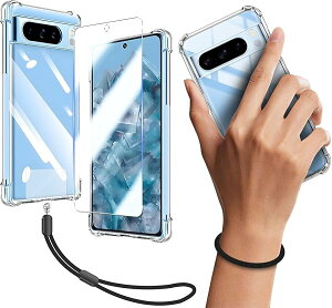 Google Pixel 8 pro 5G �P�[�X �ϏՌ� ���菝�h�~ ���^ �y�� �g�ѕ֗� �w��h�~ �C�A�[�� �\��t���ȒP TPU �ی�P�[�X �J�o�[�w�� + Pixel 8 Pro �t�B���� �d�x9H �����ߗ� �����K���X + �V���[�g�X�g��