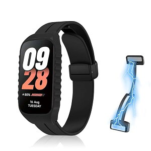 Xiaomi Smart Band 8 Active / Redmi Smart Band 2 �o���h �}�O�l�b�g�t�� �����ȒP �X�|�[�c�o���h �X�g���b�v �ւ��o���h �����x���g Xiaomi Smart Band 8 Active / Redmi Smart Band 2 �_�炩�� �����o���h (�u���b�N)