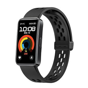 Huawei Band 10 / Band 9 / Band 8 �����x���g �����p�o���h ���C�N���X ������ �V���R�� �X�g���b�v �_�炩�� �����Y�����f�B�[�X�p Huawei Band 10 / 9 / 8 - �u���b�N ��������