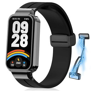 Xiaomi Smart Band 9 Active / Redmi Smart Band 3 �o���h �}�O�l�b�g�t�� �����ȒP �X�|�[�c�o���h �X�g���b�v �ւ��o���h �����x���g Xiaomi Smart Band 9 Active / Redmi Smart Band 3 �o���h (�u���b�N) ��������