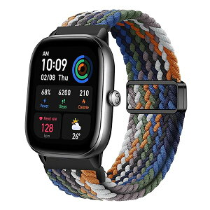 20mm �o���h Amazfit GTS 4 Mini / GTS 4 / GTS 3 / GTS 2 Mini / Bip U Pro / Bip 3 / Bip 3 Pro �����o���h �����x���g �����o���h �ґg�X�g���b�v �x���g �o���h �}�O�l�b�g ���C�o�b�N�� �o�b�N���t�� - �J���t�� 