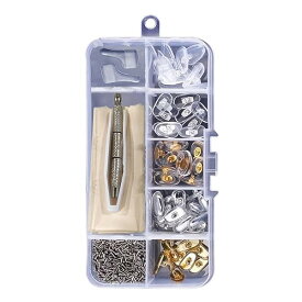 メガネ鼻パッド 眼鏡修理 25ペア 5種類 眼鏡 鼻あて 交換セット メガネ ノーズパッド 修理キット ドライバー メガネネジ クロス エアクッション 金属 シリコン パッド跡軽減 柔らかい メガネずり落ち防止 ズレ防止 メガネ用 ケース付き 送料無料