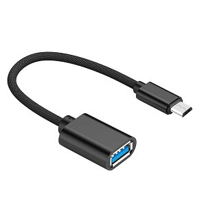 OTGP[u USBzXg ϊA_v^ micro USB IX USB AX 12cm AndroidX}[gtH^ubgΉ (ubN) 