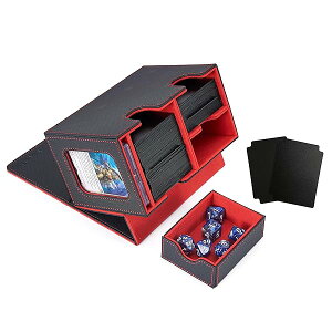 デッキケース トレカケース カード ディスプレイウィンドウ ダイス入れ 200枚収納 仕切り板2つとマグネットローダー1つ付き「MTG 遊戯王 ポケモン デュエマ 各種 カードゲーム BOX 」スリーブ