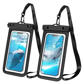 スマホ 防水ケース IPX8認証 全面透明 シール 顔認証 通話 タッチ対応 最大7.0インチ 携帯 水中撮影 / 釣り / 浴室 / 海水浴 / 水泳など適用