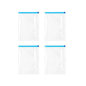 衣類圧縮袋 40*60cm 4個入 ポンプ不要 防塵 防湿 防虫 防カビ 繰り返し使用 圧縮袋 収納 旅行 引越し 出張 家庭用