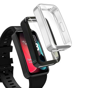 2���� Huawei Band 10 / 9 / 8 �P�[�X �ی�J�o�[ + �t�B���� ��̌^ Huawei Band 10 / 9 / 8 �J�o�[ TPU �S�ʕی� �Ռ��z�� �����x�^�b�` �\�t�g�P�[�X ��+�� ��������