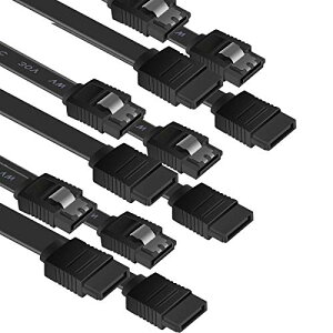 SATA�P�[�u�� (�X�g���[�g�^) 45cm 6�Z�b�g SATA 3 6 Gbps���b�`�t��SSD��HDD����-�u���b�N
