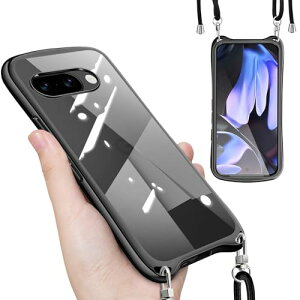 Google Pixel 9a �P�[�X �N���A �V�����_�[ �X�g���b�v�t�� Pixel 9a �J�o�[ ���� ���|�� ��|�� �΂߂��� TPU �ϏՌ� �S�ʕی� ���^ �؍� ���� �O�[�O�� �s�N�Z��9a �X�}�z�P�[�X (�u���b�N)