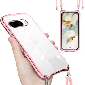 Google Pixel 9a �P�[�X �N���A �V�����_�[ �X�g���b�v�t�� �O�[�O�� �s�N�Z��9a �J�o�[ ���� ���|�� ��|�� �΂߂��� TPU �ϏՌ� �S�ʕی� ���^ �؍� ���� Pixel 9a �X�}�z�P�[�X (���[�Y�S�[���h)