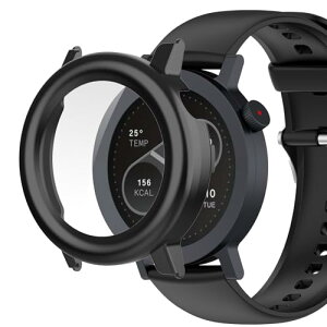 CMF By Nothing Watch Pro 2 �P�[�X �y�� PC+�����K���X �ی�J�o�[ 9H�d�x ���t���ȒP ��̌^ �S�ʕی� �L�Y�h�~ �ϏՌ� HD�����ߗ� �w��h�~ ���˒ጸ �P�[�X CMF By Nothing Watch Pro 2 �ɑΉ� (�u���b�N)