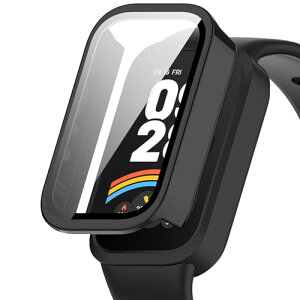 Xiaomi Smart Band 9 Active �P�[�X �y�� PC+�����K���X �ی�J�o�[ 9H�d�x ���t���ȒP ��̌^ �S�ʕی� �L�Y�h�~ �ϏՌ� HD�����ߗ� �w��h�~ ���˒ጸ �P�[�X Xiaomi Smart Band 9 Active �ɑΉ� (�u���b�N)
