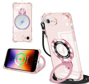 iPhone 16E / iPhone SE4 �P�[�X �N���A MagSafe�����O�t�� �l�b�N �V�����_�[ �A�C�t�H�� 16E / se4 ��|���P�[�X ���� ���|�� �΂߂��� �؍� ���� ��|�� �J�o�[ �ی^�X�^���h�t�� �}�O�l�b�g���� �c