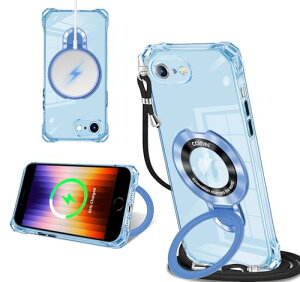 iPhone 16e / iPhone SE4 �P�[�X �N���A MagSafe�����O�t�� �l�b�N �V�����_�[ �A�C�t�H�� 16e / se4 ��|���P�[�X ���� ���|�� �΂߂��� �؍� ���� ��|�� �J�o�[ �ی^�X�^���h�t�� �}�O�l�b�g���� �c