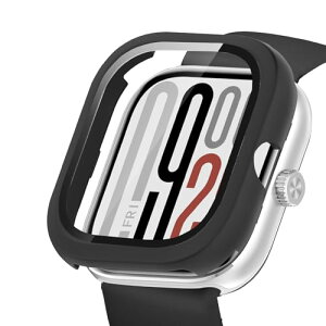 Xiaomi Redmi Watch 5 �P�[�X �y�� PC+�����K���X �ی�J�o�[ 9H�d�x ���t���ȒP ��̌^ �S�ʕی� �L�Y�h�~ �ϏՌ� HD�����ߗ� �w��h�~ ���˒ጸ �P�[�X Xiaomi Redmi Watch 5 �ɑΉ� (�u���b�N)