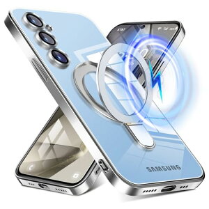 Galaxy S25 Plus �P�[�X �N���A �����O�t�� TPU �ϏՌ� Magnetic �X�g���b�v�z�[���t�� �����Y�t�B���� �J���������Y�ی� �B���X�^���h ���b�L�o���p�[ �X�^���h�@�\ ���� �}�O�l�b�g���� �}�O�Z�[