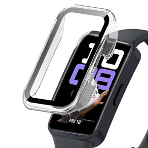 Huawei Band 10 / 9 / 8 �P�[�X �y�� PC+�����K���X �ی�J�o�[ 9H�d�x ���t���ȒP ��̌^ �S�ʕی� �L�Y�h�~ �ϏՌ� HD�����ߗ� �w��h�~ ���˒ጸ �P�[�X Huawei Band 8 / 9 / 10 �ɑΉ� (����)