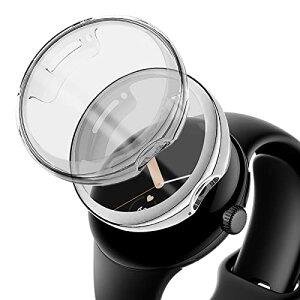 Google Pixel Watch / Pixel watch 2 �J�o�[ �O�[�O�� Pixel �E�H�b�` �X�N���[���v���e�N�^�[�P�[�X �P�[�X �S�ʕی� �����ȒP �ϏՌ� TPU �P�[�X �j���Ə��� (�V���o�[ / �g�����X�y�A�����g) [2�F�Z�b�g]