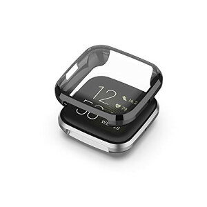 Fitbit versa 2 �J�o�[ �P�[�X �t���J�o�[�\�t�gTPU�f�� ���b�L���H ��̌^�S�ʕی�J�o�[ �ϏՌ��� �w��h�~ �戵�ȒP �����^ (�u���b�N)
