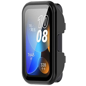 HUAWEI Band 10 / Band 9 / Band 8 �P�[�X Huawei Band 10 / 9 / 8�ی�J�o�[ �K���X�t�B���� ��̌^ �h�o�t�B���� �ی�t�B���� �����^ �w��h�~ ������ �d���Ė��Ղɋ��� 3D�S�ʕی� �ϐ��� �ϖ��� (�u���b