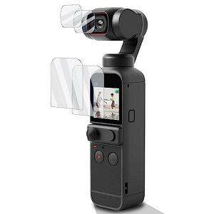 DJI POCKET 2 / DJI OSMO POCKET �t���ی�t�B���� ���C����ʗp2�� + �����Y�t�B����2�� �d�x9H 2.5D���H �ɔ� �����ߗ� �w��h�~ �������� �Ռ��z�� ��U�h�~ �\��t���ȒP �C�A�[�� [4��]