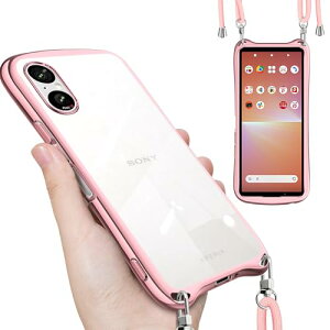 Sony Xperia 5 V �P�[�X �N���A �V�����_�[ �X�g���b�v�t�� SO-53D SOG12 �J�o�[ ���� ���|�� ��|�� �΂߂��� TPU ���b�L���H �ϏՌ� �S�ʕی� ���^ �؍� ���� �G�N�X�y���A 5 V so-53d sog12 �X�}�z�P�[