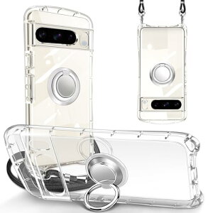 Google Pixel 8 Pro �P�[�X �V�����_�[ �X�g���b�v�t �����O �N���A �O�[�O�� �s�N�Z��8 pro �J�o�[ ���� ��|�� ���|�� �΂߂��� TPU �ϏՌ� �X�^���h�@�\ ���u�� �ԍڃz���_�[ �؍� ���� �X�}�z�P