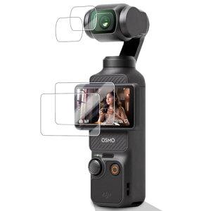 DJI POCKET 3 �t���ی�t�B���� ���C����ʗp2�� + �����Y�t�B����2�� �d�x9H 2.5D���H �ɔ� �����ߗ� �w��h�~ �������� �Ռ��z�� ��U�h�~ �\��t���ȒP �C�A�[�� [4��]