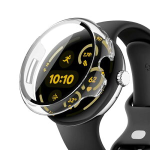 Google Pixel Watch 3 45mm �P�[�X �y�� PC+�����K���X 9H�d�x ���t���ȒP ��̌^ �S�ʕی� �L�Y�h�~ �ϏՌ� HD�����ߗ� �w��h�~ ���˒ጸ Google�s�N�Z�� Watch 3 45mm�p �ی�P�[�X (����)
