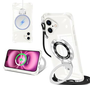 iPhone 16 Plus �P�[�X MagSafe�����O�t�� �l�b�N �V�����_�[ �A�C�t�H��16 plus ��|���P�[�X ���|�� �΂߂��� �؍� ���� ��|�� TPU �J�o�[ �ی^�X�^���h�t�� �}�O�l�b�g���� �c�����ϏՌ� ���C��