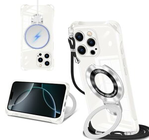 iPhone 15 Pro �P�[�X MagSafe�����O�t�� �l�b�N �V�����_�[ �A�C�t�H��15�v�� ��|���P�[�X ���|�� �΂߂��� �؍� ���� ��|�� TPU �J�o�[ �ی^�X�^���h�t�� �}�O�l�b�g���� �c�����ϏՌ� ���C��