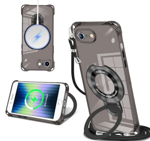 iPhone SE3 SE2 SE 8 �P�[�X �N���A MagSafe�����O�t�� �l�b�N �V�����_�[ �A�C�t�H�� se se2 se3 8 ��|���P�[�X ���� ���|�� �΂߂��� �؍� ���� ��|�� �J�o�[ �ی^�X�^���h�t�� �}�O�l�b�g���� �c