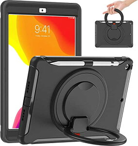 2025�V�^ iPad Air 13�C���` (M3) / iPad Air 13 (M2) 2024�N / iPad Pro 12.9 ��6 / 5 / 4 / 3���� �P�[�X �����O�t�� �Ռ��z�� �y�� ��� 360�x��]�X�^���h ������t�� �n���h���t �J�o�[ �����h�~ �L�Y�h�~ Pencil 