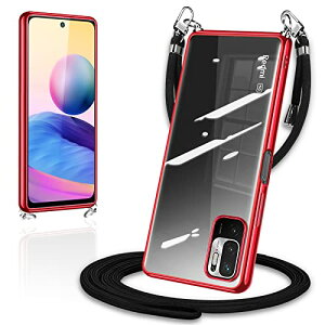Xiaomi Redmi Note 10 JE / Redmi Note 10T �P�[�X �N���A �V�����_�[ TPU �J�o�[ �X�}�z�P�[�X ���� ���^ ���|�� ��|�� �΂߂����P�[�X �ϏՌ� (���b�h)
