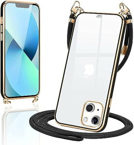 iPhone13 mini �P�[�X �V�����_�[ �N���A iPhone13 mini �X�}�z�P�[�X �J�o�[ ���|�� ��|�� �΂߂����P�[�X ���� ���킢�� �؍� ���� TPU ���^ �ϏՌ� �V���R�� �A�C�t�H��13mini (�u���b�N)