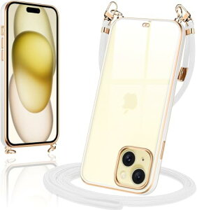 iPhone15 Plus �P�[�X �V�����_�[ �N���A iPhone15 plus �X�}�z�P�[�X �J�o�[ ���|�� ��|�� �΂߂����P�[�X ���� ���킢�� �؍� ���� TPU ���^ �ϏՌ� �V���R�� �A�C�t�H��15plus (�z���C�g)