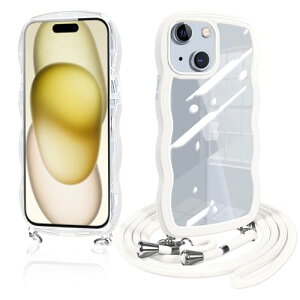 iPhone15 �P�[�X �V�����_�[ �N���A iPhone15 �X�}�z�P�[�X �J�o�[ �A�C�t�H��15 ���� TPU �X�g���b�v�t�� ���|�� ��|�� �R�t�� �΂߂��� �n�� �� ���� ���킢�� �؍� ���^ �ϏՌ� (�z���C�g)