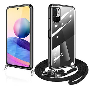 Xiaomi Redmi Note 10 JE �P�[�X �V�����_�[ �N���A Note 10T �X�}�z�P�[�X XIG02 �J�o�[ ���� TPU �X�g���b�v�t�� ���|�� ��|�� �R�t�� �΂߂��� ���^ �ϏՌ� (�u���b�N)