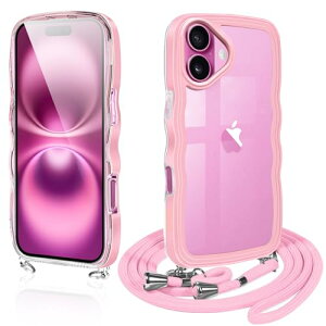iPhone 16 Plus �P�[�X �V�����_�[ �N���A iPhone16plus �X�}�z�P�[�X �J�o�[ �A�C�t�H��16 plus ���� TPU �X�g���b�v�t�� ���|�� ��|�� �R�t�� �΂߂��� �n�� �� ���� ���킢�� �؍� �ϏՌ� (�s���N