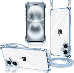 iPhone 16 Plus �P�[�X �N���A �V�����_�[ ��|���P�[�X �ϏՌ� �A�C�t�H��16 Plus �X�}�z�P�[�X ���� ���^ �y�� TPU �J�o�[ ���|�� �΂߂��� �R�t�� �D��X�g���b�v�t�� ���������\ ���O���\ 