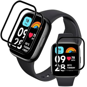 Xiaomi Redmi Watch 3 Active �t�B���� [3���Z�b�g �S�ʕی�] PET������ �Y�f�@�� 3D�Ȗ� �O�[�O�� �s�N�Z�� ���b�h�~�[�E�H�b�`3 Active �t���ی�t�B���� �������� �����ߗ� ���h�~ �L�Y�C���@�\ �����z