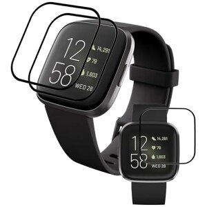 Fitbit (�t�B�b�g�r�b�g) Versa 2 �t�B���� [3���Z�b�g �S�ʕی�] PET������ �Y�f�@�� 3D�Ȗ� Fitbit Versa 2 �t���ی�t�B���� �������� �����ߗ� ���h�~ �L�Y�C���@�\ �����z�� �w��h�~ �C�A�[�� �^�b
