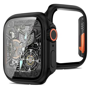 Apple Watch �J�o�[ Series SE3 / SE2 / SE / 6 / 5 / 4 40mm �S�ʕی� �����^ �����ȒP �ϏՌ� �����ߗ� �w��h�~ ���h�~ (40mm�C�u���b�N)