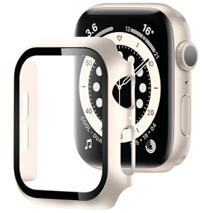 Apple Watch �J�o�[ Series SE3 / SE2 / SE / 6 / 5 / 4 40mm �A�b�v���E�H�b�` �P�[�X �����^ PC+�K���X�f�� ��̌^ Apple Watch �P�[�X�S�ʕی� �����^ �����ȒP �ϏՌ� �����ߗ� �w��h�~ ���h�~ (40mm�CStarlight)