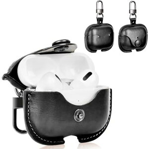 AirPods Pro 2 �P�[�X (2023 / 2022)�G�A�[�|�b�Y�v��2 �J�o�[PU�v �{�v �G�A�[�|�b�Y�v��2 ���U�[�P�[�X �J�o�[ �����h�~ �ϏՌ� LED���C�g�� �J���r�i�t�� �����h�~ (�u���b�N)