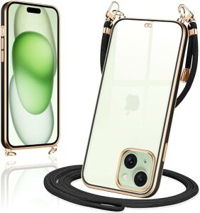 iPhone 15 Plus �P�[�X �V�����_�[ �N���A iPhone15 plus �X�}�z�P�[�X �J�o�[ ���|�� ��|�� �΂߂����P�[�X ���� ���킢�� �؍� ���� TPU ���^ �ϏՌ� �A�C�t�H��15plus (�u���b�N)