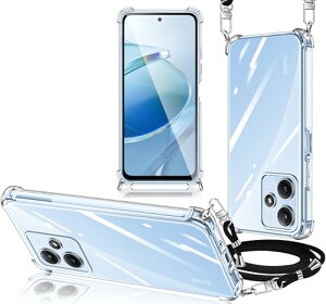 Redmi Note 14 �P�[�X �X�g���b�v�t�� Redmi Note 14 �X�}�z�P�[�X �N���A �V�����_�[ �ϏՌ� ���� TPU �J�o�[ ���|�� �΂߂��� �R�t�� ��|���P�[�X ���������\ ���O���\ (�N���A)